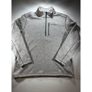 Eddie Bauer Radiator Fleece 1/4 Zip Pullover Light Gray Men's Large Outdoors
